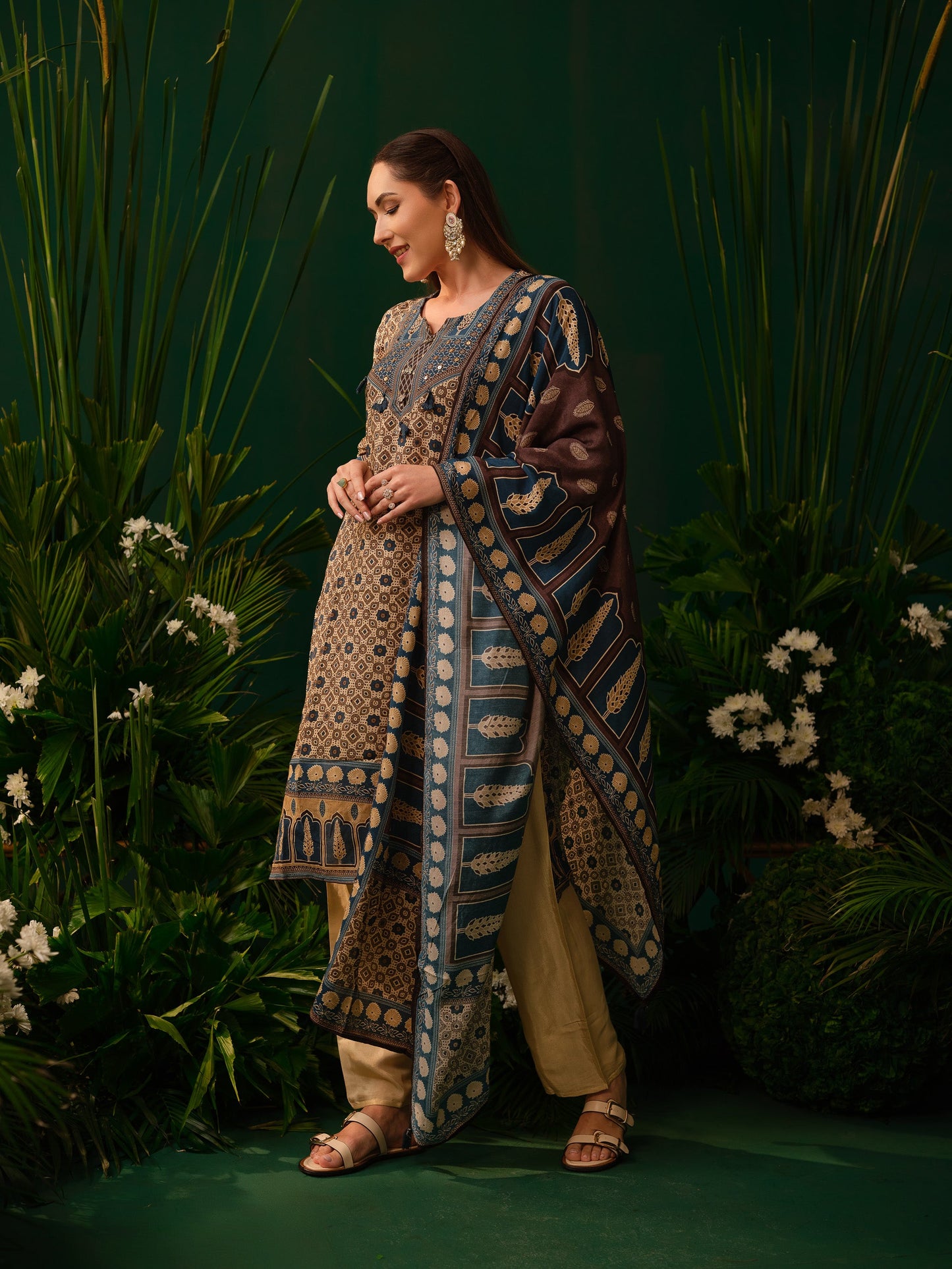 Indigo Mosaic Kurti Set
