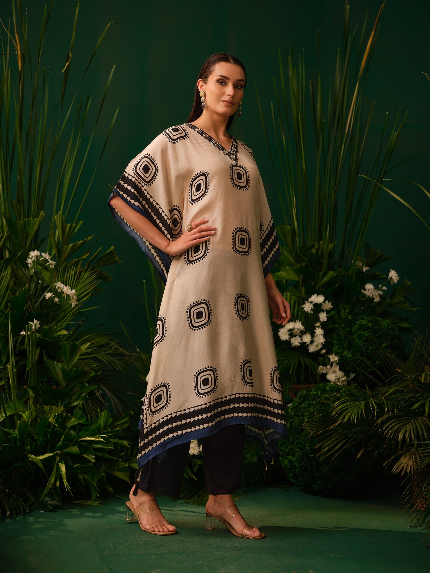 Tanya Mono Kaftan Kurti Set