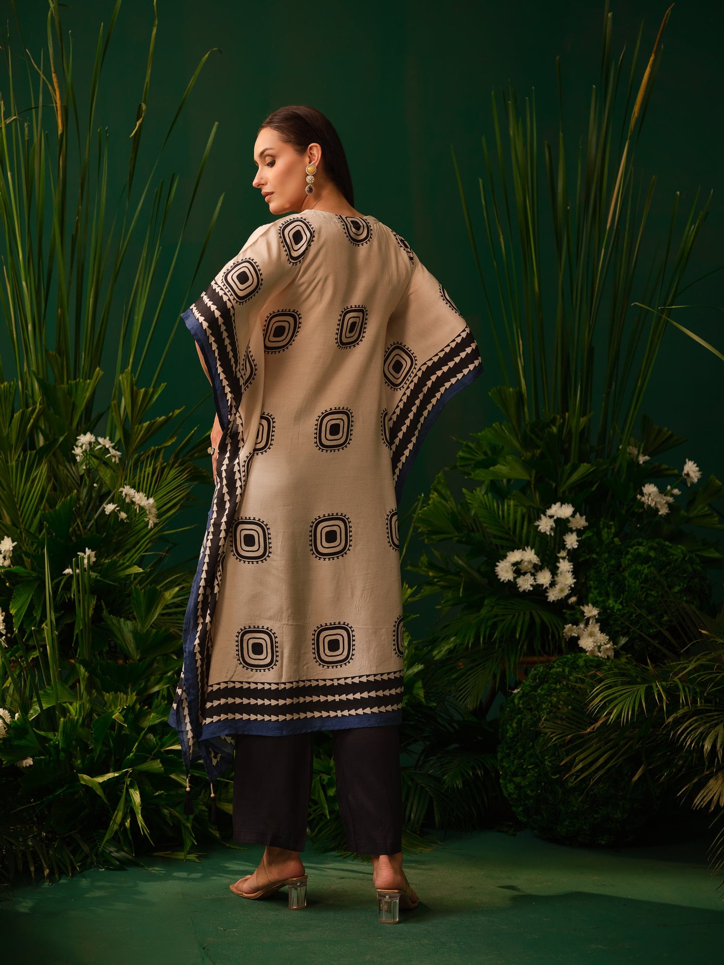 Tanya Mono Kaftan Kurti Set