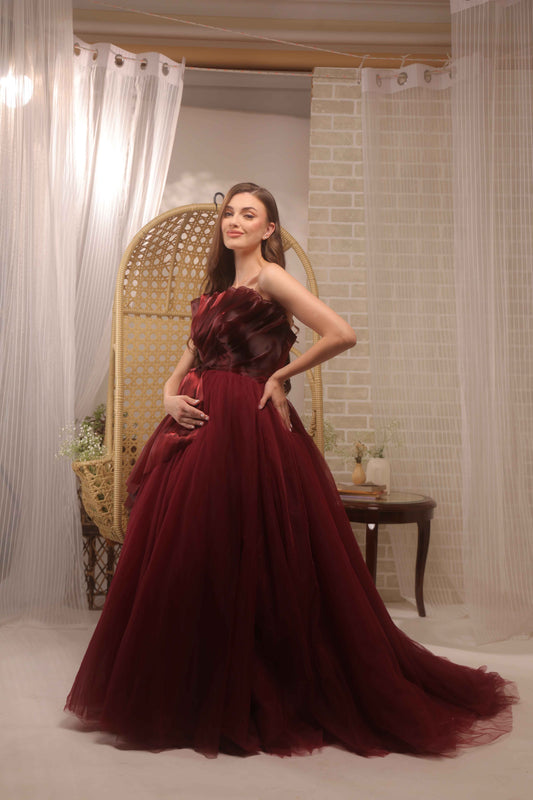 Wine Glow Gown